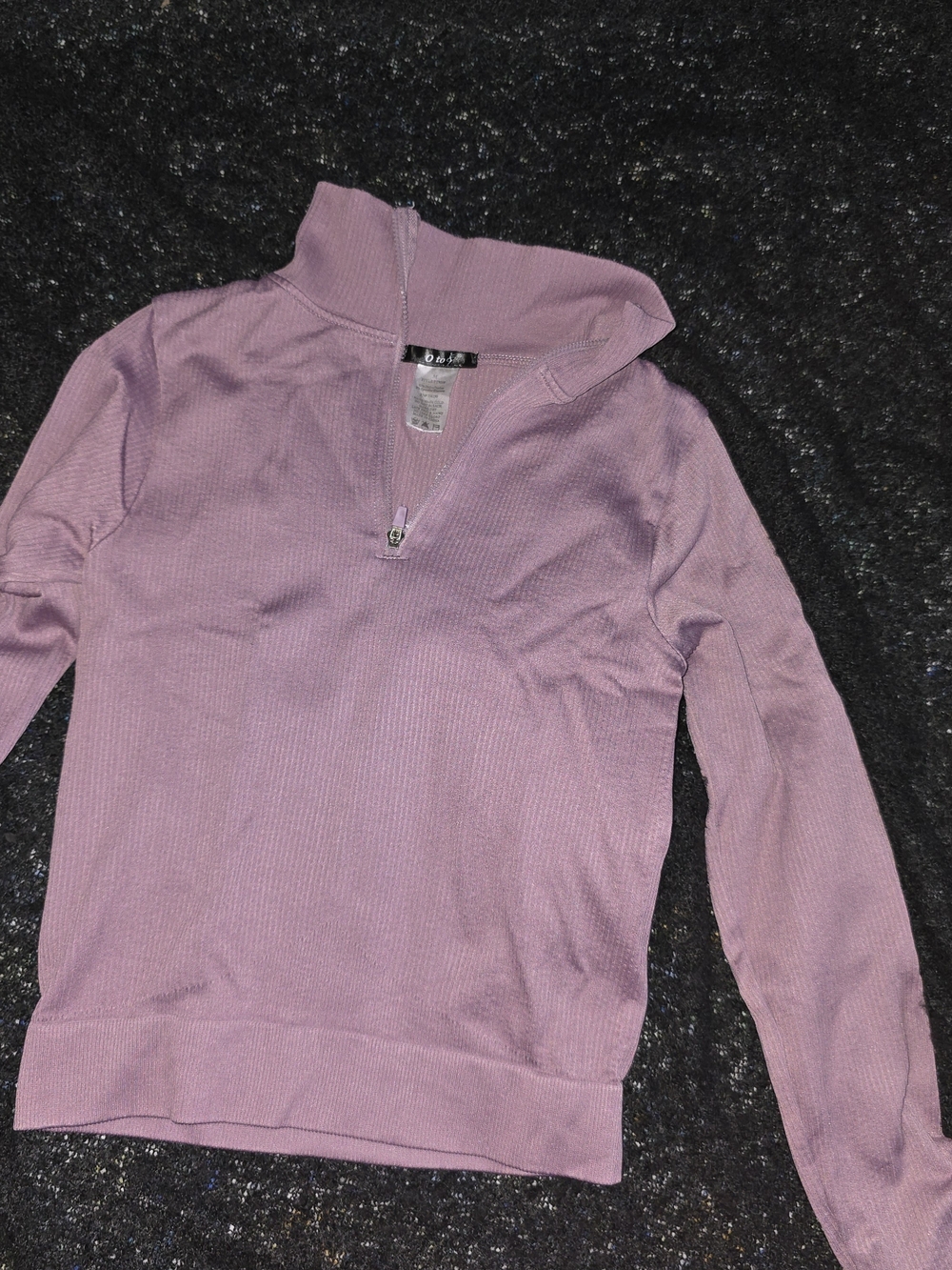 Source Unknown Lilac Ribbed Quarter-Zip Sweater
